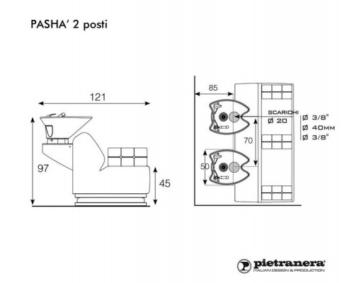 Мойка парикмахерская PASHA' 2 SEATS